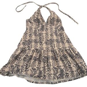 Free People Cecil Halter Mini Dress Snake Print